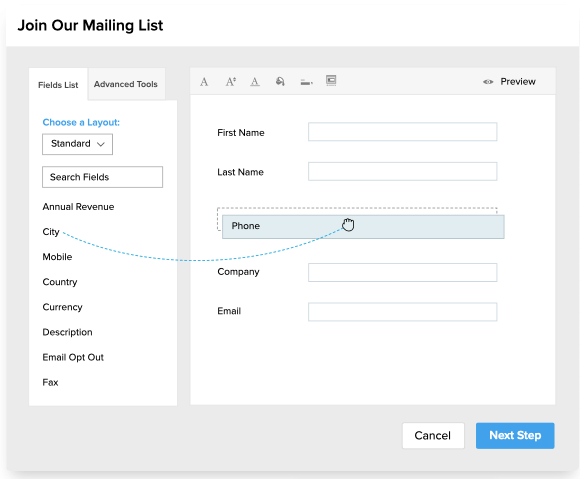 lead generation from zoho