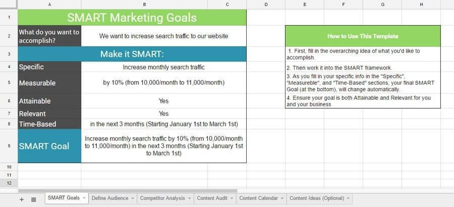 smart goals template