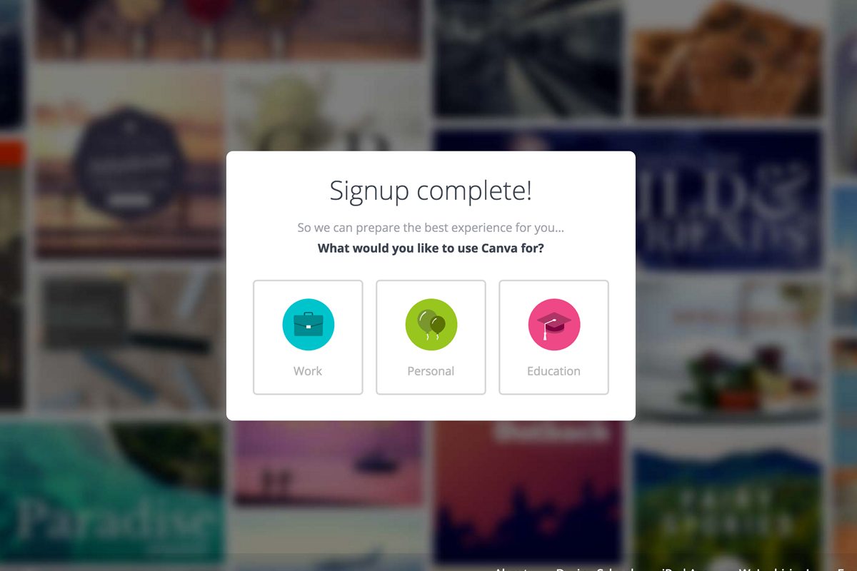 user onboarding canva