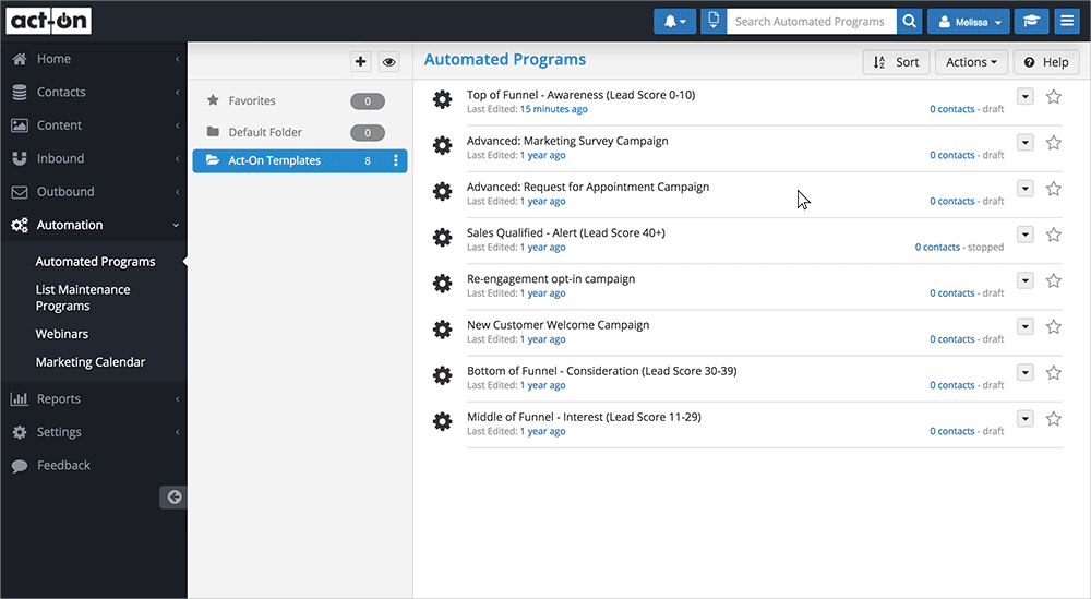 web form builder act-on